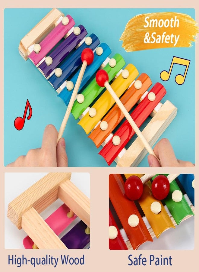 Liyujuping Xylophone for Toddlers, Baby Xylophone with 2 Safe Wooden Mallets and 8 Diatonic Keys, Toddler Musical Instruments Toys for Educational & Preschool Learning - Image 5